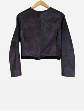 Venus Williams x Wilsons Leather Purple Leather Cropped Jacket Medium